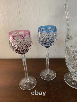 Lot 4 verres et 1 aiguière modèle Florence cristal Saint Louis (prix du lot)