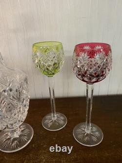 Lot 4 verres et 1 aiguière modèle Florence cristal Saint Louis (prix du lot)