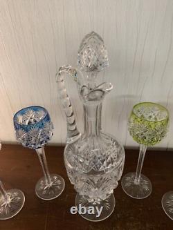 Lot 4 verres et 1 aiguière modèle Florence cristal Saint Louis (prix du lot)