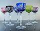 Lot 6 Grand Verres A Vin En Cristal Double Couleur Taille Bohème St Louis 1946