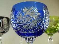 Lot 6 Grand Verres A Vin En Cristal Double Couleur Taille Bohème St Louis 1946