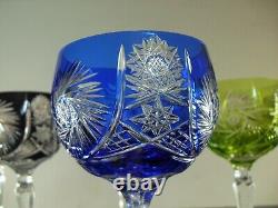 Lot 6 Grand Verres A Vin En Cristal Double Couleur Taille Bohème St Louis 1946