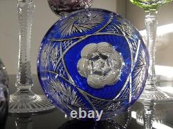 Lot 6 Grand Verres A Vin En Cristal Double Couleur Taille Bohème St Louis 1946
