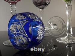 Lot 6 Grand Verres A Vin En Cristal Double Couleur Taille Bohème St Louis 1946