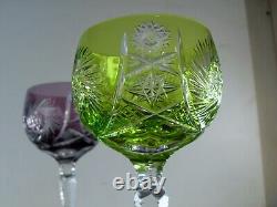 Lot 6 Grand Verres A Vin En Cristal Double Couleur Taille Bohème St Louis 1946