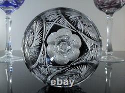 Lot 6 Grand Verres A Vin En Cristal Double Couleur Taille Bohème St Louis 1946