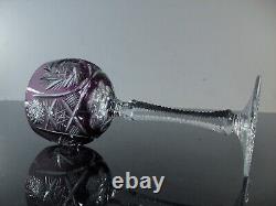 Lot 6 Grand Verres A Vin En Cristal Double Couleur Taille Bohème St Louis 1946