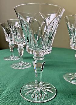 Lot 6 verres à eau en cristal Saint Louis signés Modèle Camargue H 17,3 cm