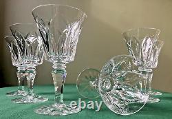 Lot 6 verres à eau en cristal Saint Louis signés Modèle Camargue H 17,3 cm