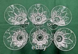 Lot 6 verres à eau en cristal Saint Louis signés Modèle Camargue H 17,3 cm