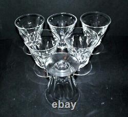 Lot 6 verres à vin en cristal à côtes plates SAINT-LOUIS Proche TALLEYRAND 8.5