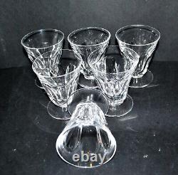 Lot 6 verres à vin en cristal à côtes plates SAINT-LOUIS Proche TALLEYRAND 8.5