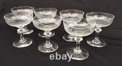 Lot 7 coupes a champagne cristal baccarat Saint louis Verres a pied