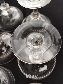 Lot 7 coupes a champagne cristal baccarat Saint louis Verres a pied