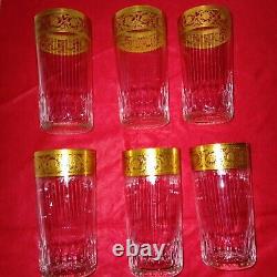 Lot De 6 Grands Verres 13,5 Cm Cristal De St Louis Thistle Or