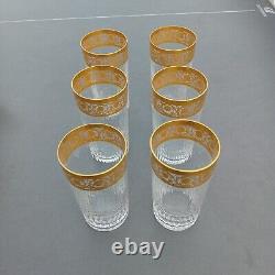 Lot De 6 Grands Verres 13,5 Cm Cristal De St Louis Thistle Or