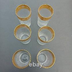 Lot De 6 Grands Verres 13,5 Cm Cristal De St Louis Thistle Or