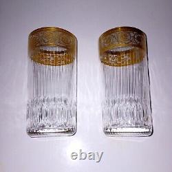 Lot De 6 Grands Verres 13,5 Cm Cristal De St Louis Thistle Or