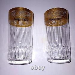 Lot De 6 Grands Verres 13,5 Cm Cristal De St Louis Thistle Or