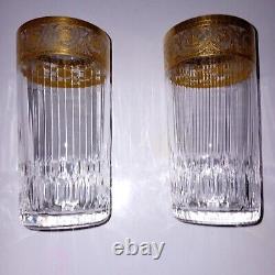 Lot De 6 Grands Verres 13,5 Cm Cristal De St Louis Thistle Or