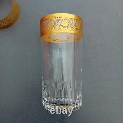 Lot De 6 Grands Verres 13,5 Cm Cristal De St Louis Thistle Or