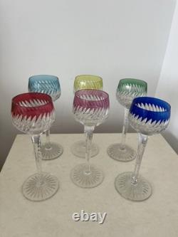 Lot De 6 Verres Couleur Roemer Cristal De France Baccarat St Louis