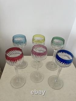 Lot De 6 Verres Couleur Roemer Cristal De France Baccarat St Louis