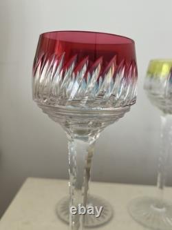 Lot De 6 Verres Couleur Roemer Cristal De France Baccarat St Louis