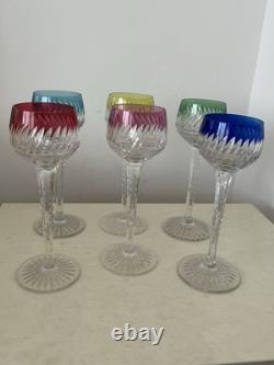 Lot De 6 Verres Couleur Roemer Cristal De France Baccarat St Louis