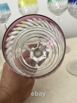 Lot De 6 Verres Couleur Roemer Cristal De France Baccarat St Louis