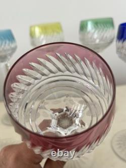 Lot De 6 Verres Couleur Roemer Cristal De France Baccarat St Louis