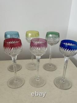 Lot De 6 Verres Couleur Roemer Cristal De France Baccarat St Louis