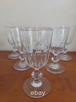 Lot De 6 Verres Cristal Baccarat, Saint Louis Modèle Caton, H 12 cm Vin Cuit