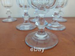Lot De 6 Verres Cristal Baccarat, Saint Louis Modèle Caton, H 12 cm Vin Cuit