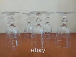 Lot De 6 Verres Cristal Baccarat, Saint Louis Modèle Caton, H 12 cm Vin Cuit