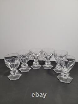 Lot De 6 verres cristal signé Saint Louis style Baccarat Harcourt H 10.2 cm