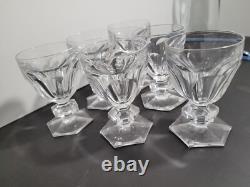 Lot De 6 verres cristal signé Saint Louis style Baccarat Harcourt H 10.2 cm
