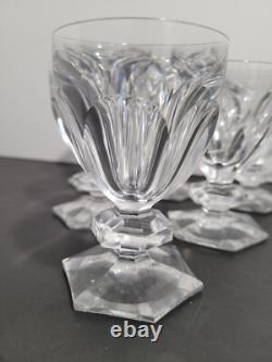Lot De 6 verres cristal signé Saint Louis style Baccarat Harcourt H 10.2 cm