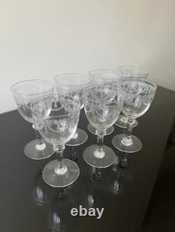 Lot De 7 Verres A Vin Rouge En Cristal De Saint Louis Modèle Millet