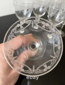 Lot De 7 Verres A Vin Rouge En Cristal De Saint Louis Modèle Millet