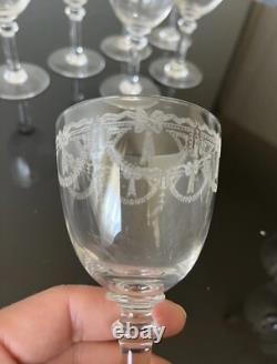 Lot De 7 Verres A Vin Rouge En Cristal De Saint Louis Modèle Millet