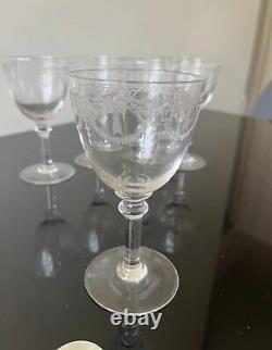 Lot De 7 Verres A Vin Rouge En Cristal De Saint Louis Modèle Millet