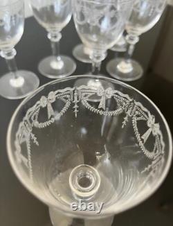 Lot De 7 Verres A Vin Rouge En Cristal De Saint Louis Modèle Millet