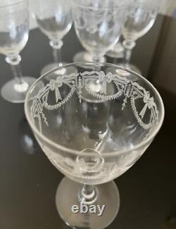 Lot De 7 Verres A Vin Rouge En Cristal De Saint Louis Modèle Millet