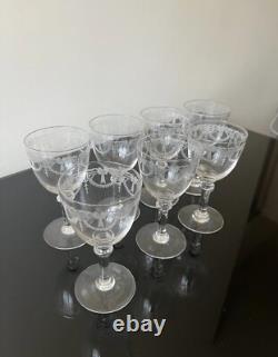 Lot De 7 Verres A Vin Rouge En Cristal De Saint Louis Modèle Millet