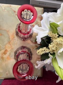 Lot de 2 carafes Cristal Saint Louis rouges très bon état années 30