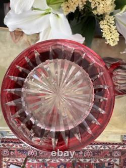 Lot de 2 carafes Cristal Saint Louis rouges très bon état années 30