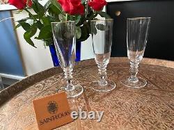 Lot de 3 flûtes à champagne Cristal Saint Louis Manet filet or