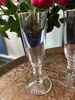 Lot de 3 flûtes à champagne Cristal Saint Louis Manet filet or