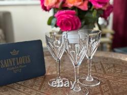 Lot de 3 verres à vin Cristal Saint Louis modèle Bristol signés très bon état